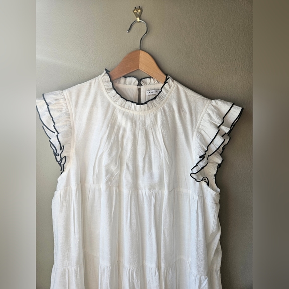 English Factory White Ruffle Swing Dress Large - Picture 7 of 9